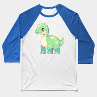 Cute Apatosaurus Chibi Style Baseball T-Shirt